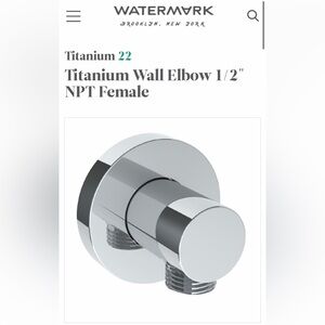 Watermark Titanium Wall Elbow